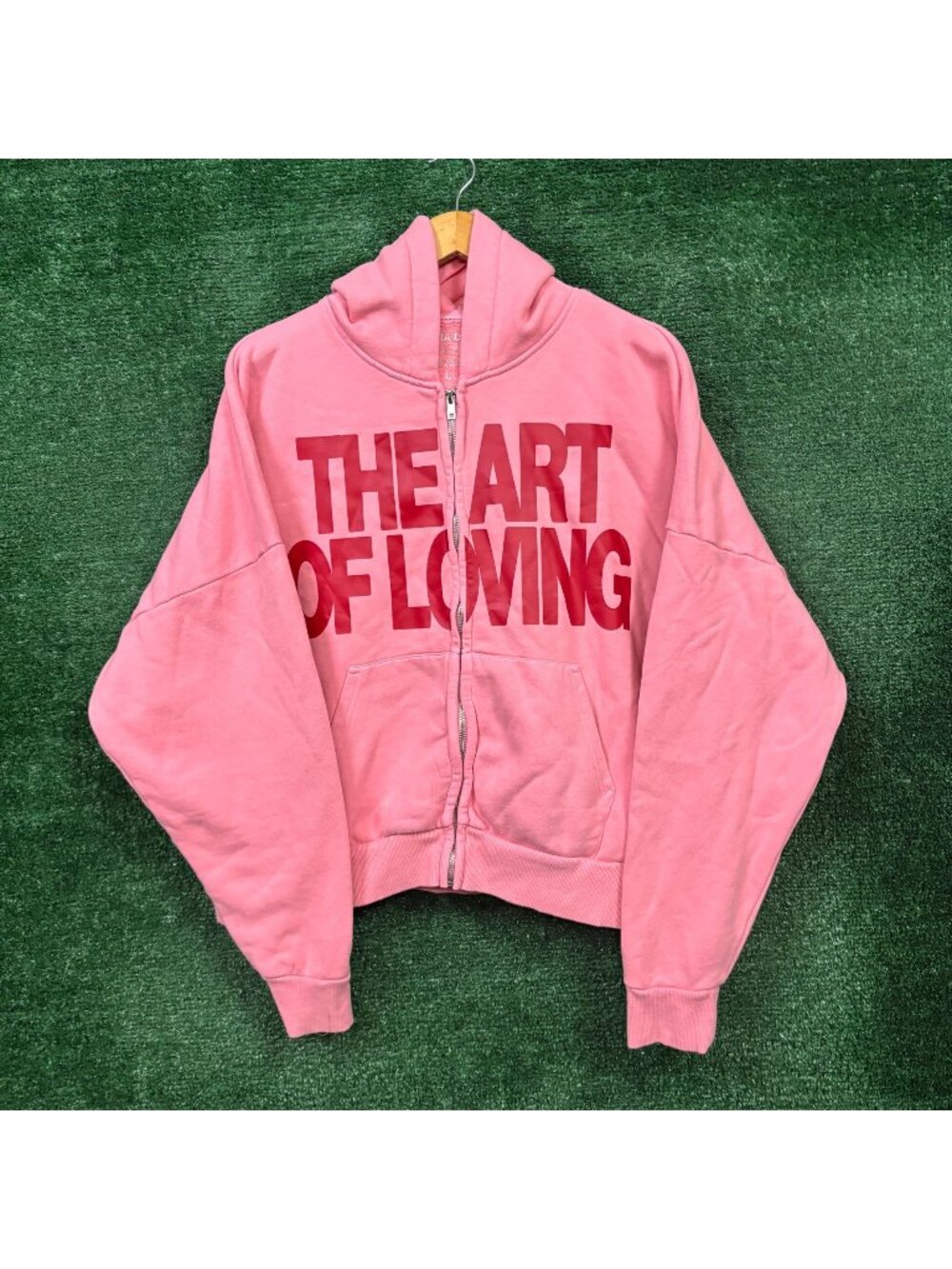 Olivia Dean The Art of Loving Oversized Cropped Zip-Up Hoodie Size Large